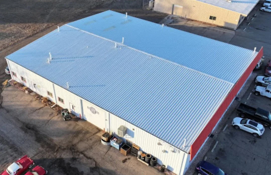 Aerial view of a commercial roof